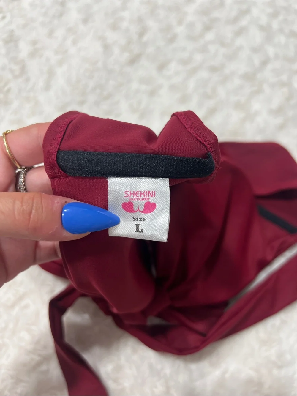 Wine Red Tie-Front Bikini Top